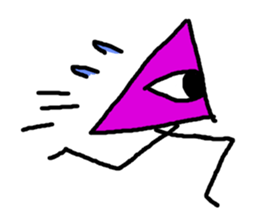 mono eye colorful triangles sticker #8917076