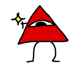 mono eye colorful triangles sticker #8917078