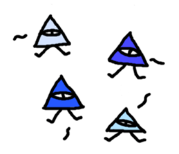 mono eye colorful triangles sticker #8917086