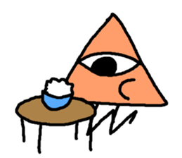 mono eye colorful triangles sticker #8917088