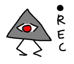 mono eye colorful triangles sticker #8917091