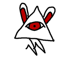 mono eye colorful triangles sticker #8917094