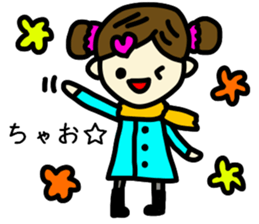 Animal and cute girl. sticker #8922233