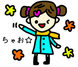 Animal and cute girl. sticker #8922233