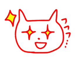 simple white cat sironeko sticker #8923880