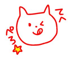 simple white cat sironeko sticker #8923882