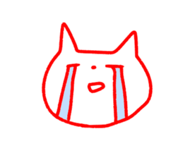 simple white cat sironeko sticker #8923884