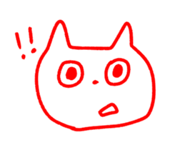 simple white cat sironeko sticker #8923891