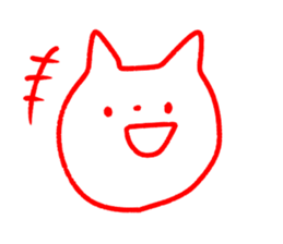 simple white cat sironeko sticker #8923892