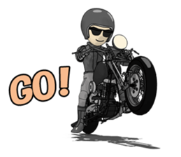 American Motorcycle black rider sticker #8927307