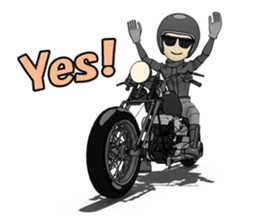 American Motorcycle black rider sticker #8927324