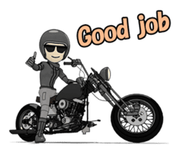 American Motorcycle black rider sticker #8927331