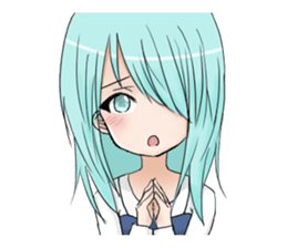 Cute girl and a teddy bear sticker #8927950