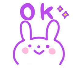 purple love rabbit sticker #8928870