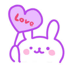 purple love rabbit sticker #8928878