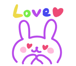 purple love rabbit sticker #8928885