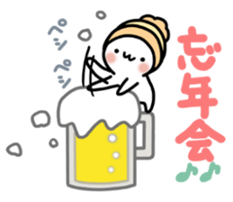 Winter set 2 of a marshmallow sticker #8928919