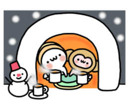 Winter set 2 of a marshmallow sticker #8928934