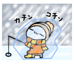 Winter set 2 of a marshmallow sticker #8928936