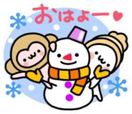 Winter set 2 of a marshmallow sticker #8928943