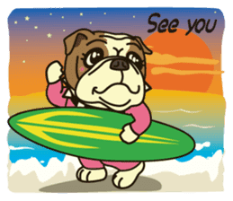 BullDog Surfer sticker #8930580