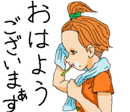 Orange girl Mikan-chan 2 sticker #8931904