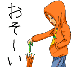 Orange girl Mikan-chan 2 sticker #8931905