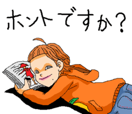 Orange girl Mikan-chan 2 sticker #8931906