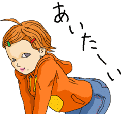 Orange girl Mikan-chan 2 sticker #8931914