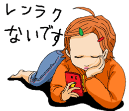 Orange girl Mikan-chan 2 sticker #8931926