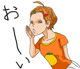 Orange girl Mikan-chan 2 sticker #8931941