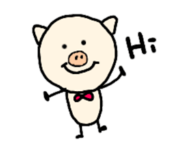 It is a girl a pig and a monkey sticker #8932186