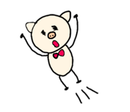 It is a girl a pig and a monkey sticker #8932190