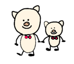 It is a girl a pig and a monkey sticker #8932198