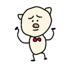 It is a girl a pig and a monkey sticker #8932201