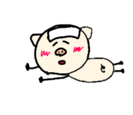 It is a girl a pig and a monkey sticker #8932203