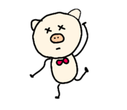 It is a girl a pig and a monkey sticker #8932204