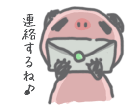 Half of a panda and the pig sticker #8933855