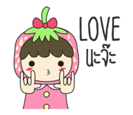 strawberry cute girl sticker #8933905