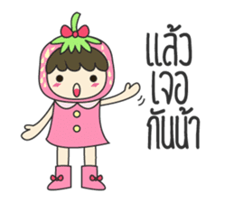 strawberry cute girl sticker #8933906