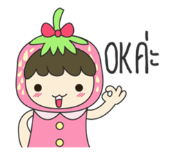 strawberry cute girl sticker #8933910