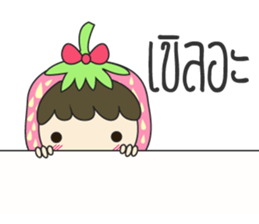 strawberry cute girl sticker #8933912