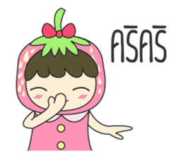 strawberry cute girl sticker #8933917