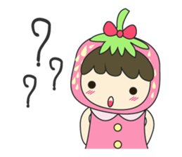 strawberry cute girl sticker #8933918