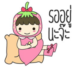 strawberry cute girl sticker #8933923