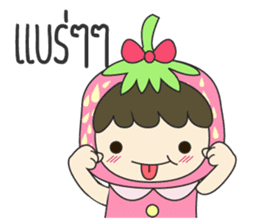 strawberry cute girl sticker #8933928