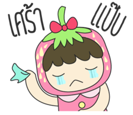strawberry cute girl sticker #8933929