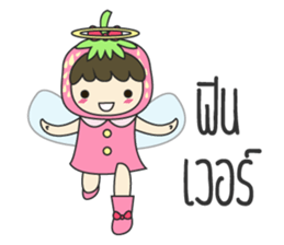 strawberry cute girl sticker #8933933