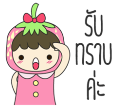 strawberry cute girl sticker #8933934