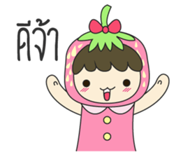 strawberry cute girl sticker #8933935